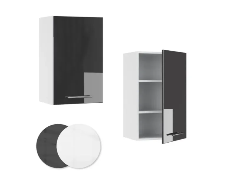 Vicco Hängeschrank Fame-Line Hängender Küchenschrank Anthrazit Hochglanz/Weiß 45 cm