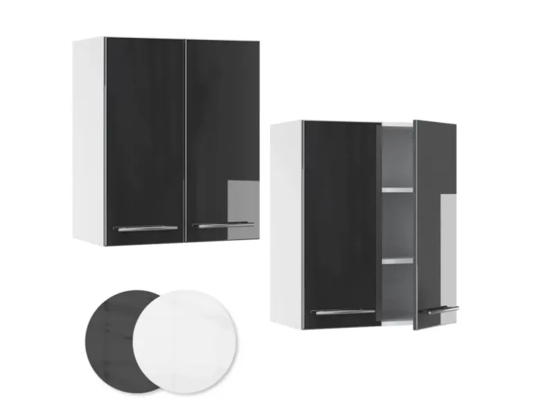 Vicco Hängeschrank Fame-Line Hängender Küchenschrank Anthrazit Hochglanz/Weiß 60 cm