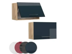 Vicco Hängeschrank Fame-Line Dunkelblau Hochglanz/Goldkraft Eiche 60 cm Flach