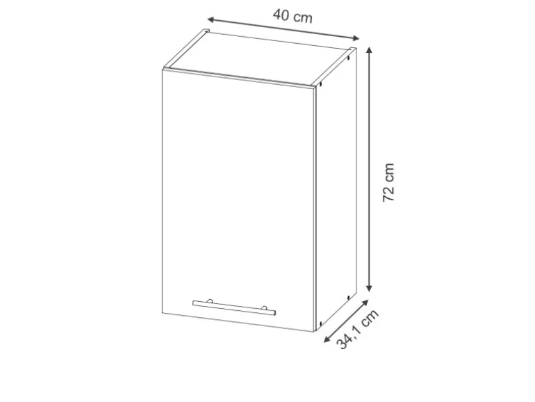 Vicco Hängeschrank Fame-Line Hängender Küchenschrank Dunkelblau Hochglanz/Weiß 40 cm