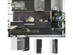 Vicco Hängeschrank Fame-Line Hängender Küchenschrank Anthrazit Hochglanz/Weiß 30 cm
