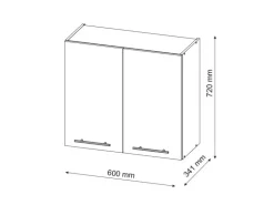 Vicco Hängeschrank Fame-Line Hängender Küchenschrank Weiß Landhaus/Anthrazit 60 cm