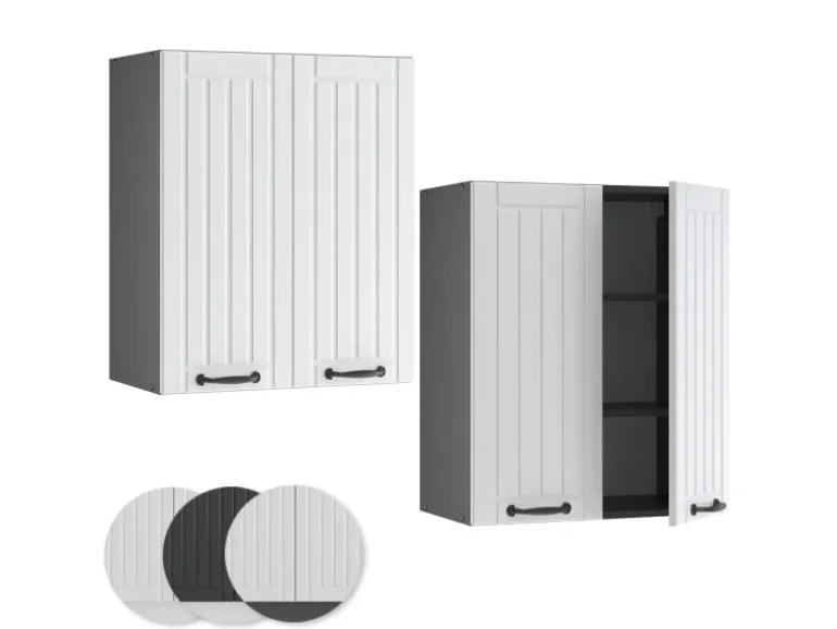 Vicco Hängeschrank Fame-Line Hängender Küchenschrank Weiß Landhaus/Anthrazit 60 cm