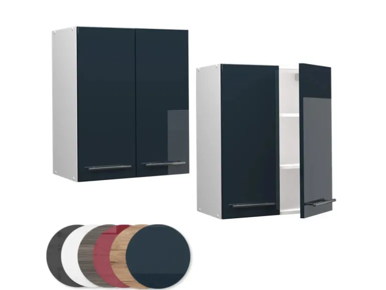 Vicco Hängeschrank Fame-Line Hängender Küchenschrank Dunkelblau Hochglanz/Weiß 60 cm