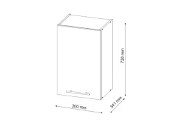 Vicco Hängeschrank Fame-Line Hängender Küchenschrank Weiß Hochglanz/Anthrazit 30 cm