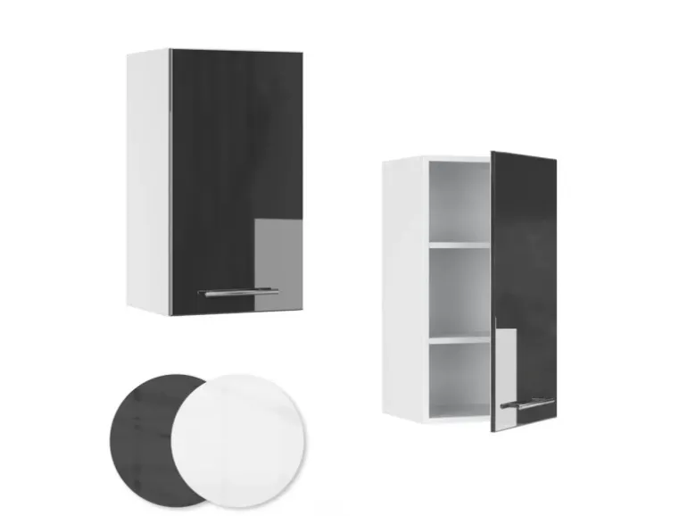 Vicco Hängeschrank Fame-Line Hängender Küchenschrank Anthrazit Hochglanz/Weiß 40 cm