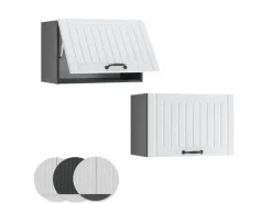 Vicco Hängeschrank Fame-Line Hängender Küchenschrank Weiß Landhaus/Anthrazit 60 cm Flach