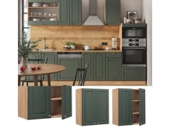Vicco Hängeschrank Fame-Line Grün-Gold Landhaus/Goldkraft Eiche 60 cm
