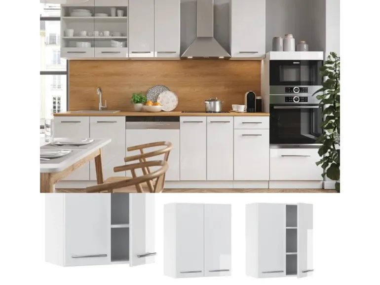Vicco Hängeschrank Fame-Line Hängender Küchenschrank Weiß Hochglanz/Weiß 60 cm