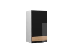 Vicco Hängeschrank Fame-Line Hängender Küchenschrank Schwarz-Eiche Hochglanz/Weiß 40 cm