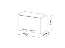 Vicco Hängeschrank Fame-Line Hängender Küchenschrank Goldkraft Eiche/Weiß 60 cm Flach