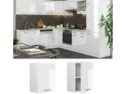 Vicco Hängeschrank R-Line Hängender Küchenschrank Weiß Hochglanz/Weiß 45 cm