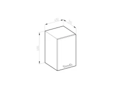 Vicco Hängeschrank R-Line Hängender Küchenschrank Weiß Hochglanz/Weiß 45 cm