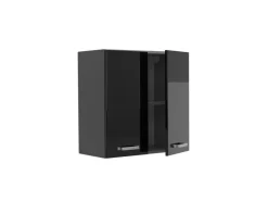 Vicco Hängeschrank R-Line Hängender Küchenschrank Schwarz Hochglanz/Anthrazit 60 cm