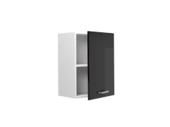 Vicco Hängeschrank R-Line Hängender Küchenschrank Schwarz Hochglanz/Weiß 45 cm