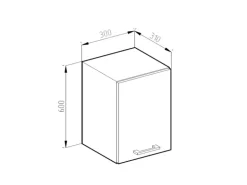 Vicco Hängeschrank R-Line Hängender Küchenschrank Anthrazit Landhaus/Weiß 30 cm