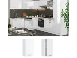 Vicco Hängeschrank R-Line Hängender Küchenschrank Weiß Hochglanz/Weiß 30 cm