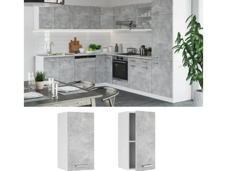 Vicco Hängeschrank R-Line Hängender Küchenschrank Beton/Weiß 40 cm