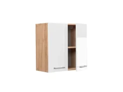 Vicco Hängeschrank R-Line Hängender Küchenschrank Weiß Hochglanz/Goldkraft Eiche 60 cm