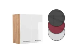 Vicco Hängeschrank R-Line Hängender Küchenschrank Weiß Hochglanz/Goldkraft Eiche 60 cm