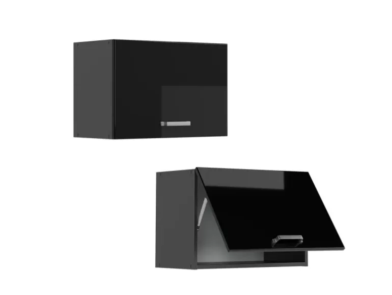 Vicco Hängeschrank R-Line Hängender Küchenschrank Schwarz Hochglanz/Anthrazit 60 cm Flach