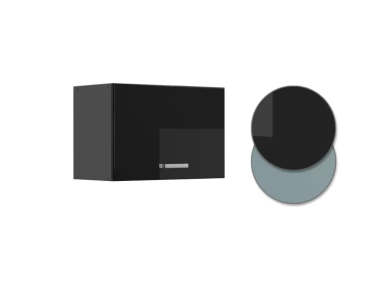Vicco Hängeschrank R-Line Hängender Küchenschrank Schwarz Hochglanz/Anthrazit 60 cm Flach