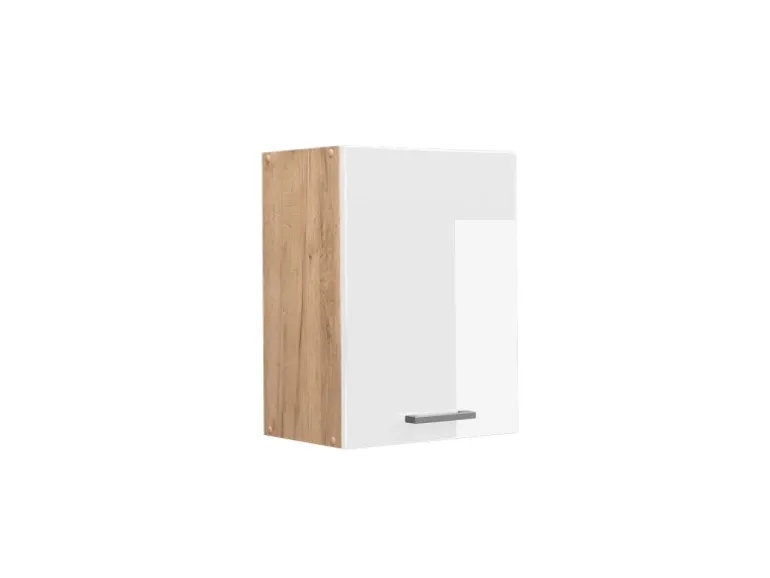 Vicco Hängeschrank R-Line Hängender Küchenschrank Weiß Hochglanz/Goldkraft Eiche 45 cm