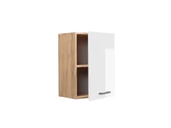 Vicco Hängeschrank R-Line Hängender Küchenschrank Weiß Hochglanz/Goldkraft Eiche 45 cm