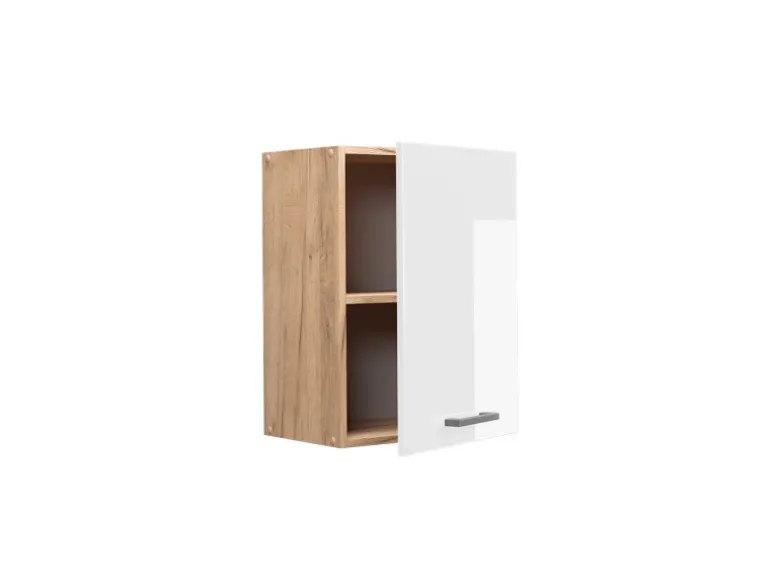 Vicco Hängeschrank R-Line Hängender Küchenschrank Weiß Hochglanz/Goldkraft Eiche 45 cm