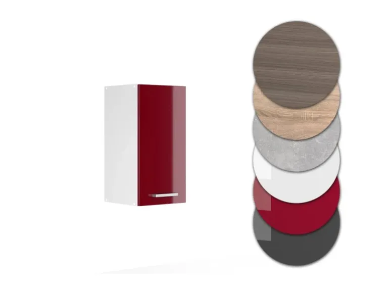 Vicco Hängeschrank R-Line Hängender Küchenschrank Bordeaux Hochglanz/Weiß 30 cm