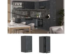 Vicco Hängeschrank R-Line Hängender Küchenschrank Schwarz Beton/Anthrazit 30 cm