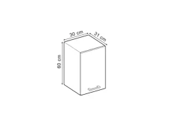 Vicco Hängeschrank R-Line Hängender Küchenschrank Schwarz Beton/Anthrazit 30 cm