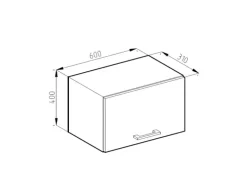Vicco Hängeschrank R-Line Hängender Küchenschrank Weiß Hochglanz/Weiß 60 cm Flach