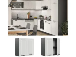 Vicco Hängeschrank R-Line Hängender Küchenschrank Weiß Landhaus/Anthrazit 60 cm