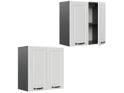 Vicco Hängeschrank R-Line Hängender Küchenschrank Weiß Landhaus/Anthrazit 60 cm