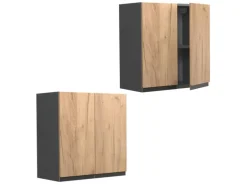 Vicco Hängeschrank R-Line Hängender Küchenschrank Goldkraft Eiche/Anthrazit 60 cm J-Shape