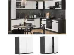 Vicco Hängeschrank R-Line Hängender Küchenschrank Weiß/Anthrazit 60 cm J-Shape