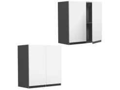 Vicco Hängeschrank R-Line Hängender Küchenschrank Weiß/Anthrazit 60 cm J-Shape