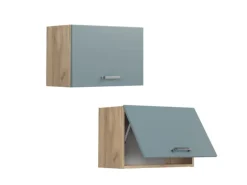 Vicco Hängeschrank R-Line Hängender Küchenschrank Blau-Grau/Goldkraft Eiche 60 cm Flach