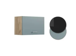 Vicco Hängeschrank R-Line Hängender Küchenschrank Blau-Grau/Goldkraft Eiche 60 cm Flach