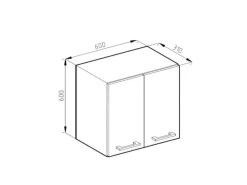Vicco Hängeschrank R-Line Hängender Küchenschrank Grau/Weiß 60 cm