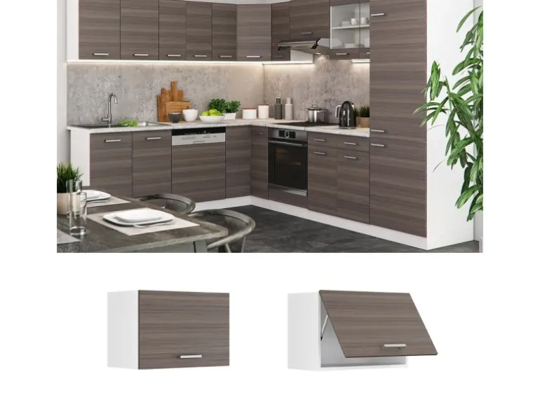 Vicco Hängeschrank R-Line Hängender Küchenschrank Grau/Weiß 60 cm Flach
