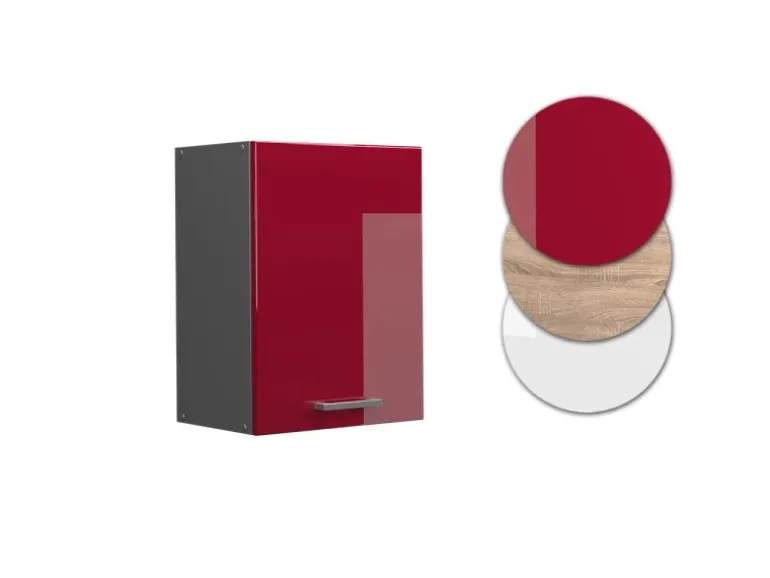 Vicco Hängeschrank R-Line Hängender Küchenschrank Bordeaux Hochglanz/Anthrazit 45 cm