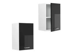 Vicco Hängeschrank R-Line Hängender Küchenschrank Schwarz Hochglanz/Weiß 40 cm