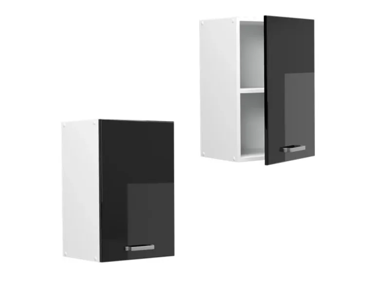Vicco Hängeschrank R-Line Hängender Küchenschrank Schwarz Hochglanz/Weiß 40 cm