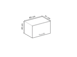 Vicco Hängeschrank R-Line Hängender Küchenschrank Bordeaux Hochglanz/Anthrazit 60 cm Flach