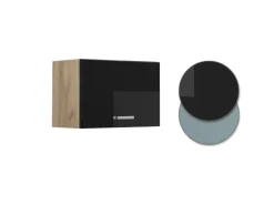 Vicco Hängeschrank R-Line Schwarz Hochglanz/Goldkraft Eiche 60 cm Flach