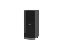 Vicco Hochschrank R-Line Küchenkommode Schwarz Hochglanz/Anthrazit 60 cm