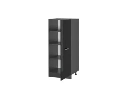 Vicco Hochschrank R-Line Küchenkommode Schwarz Hochglanz/Anthrazit 60 cm