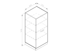 Vicco Hochschrank R-Line Küchenkommode Beton/Weiß 60 cm